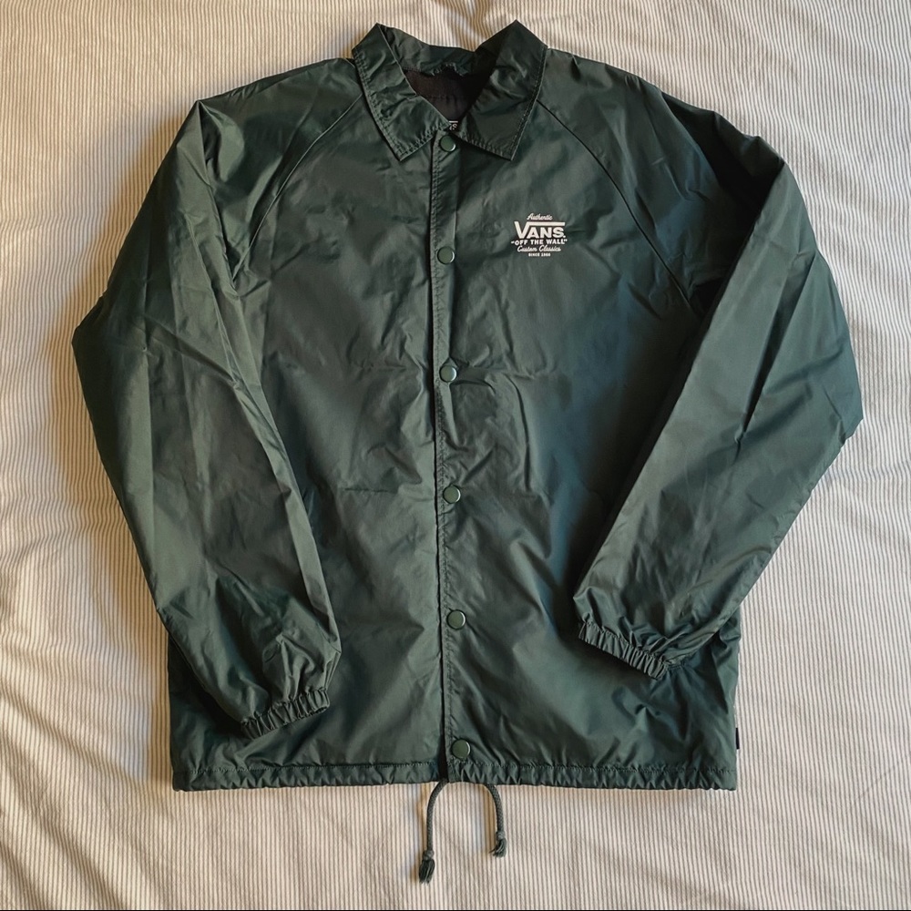 Vans Coach Jacket in Emerald green color